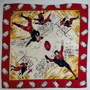 Handmade Baseball Print Polyester Bandana Scarf Red Yellow American Football